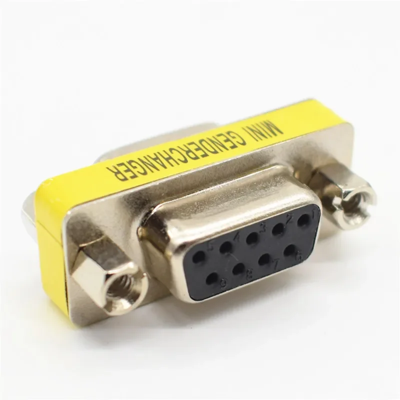 DB9 9Pin Female To Female Mini Gender Changer Adapter RS232 Serial Connector