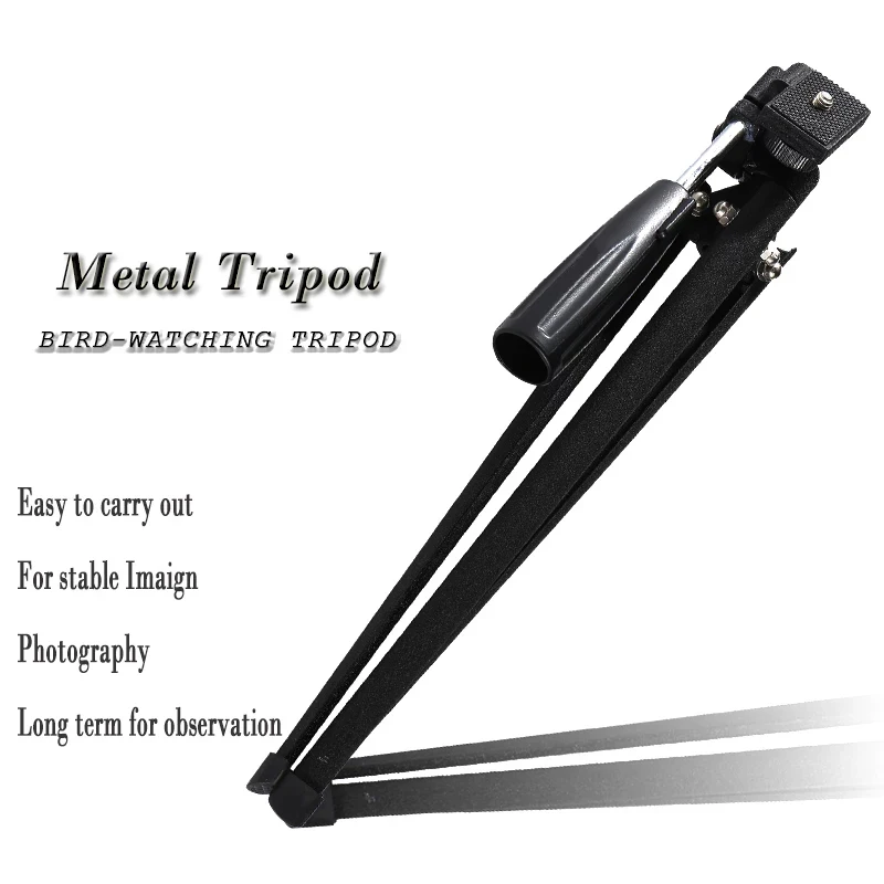Metal Tripod 1/4” Standard Interface 180 Rotating For Telescope Night Vision Scope Thermal Imaging Rangefinder Binoculars Brace