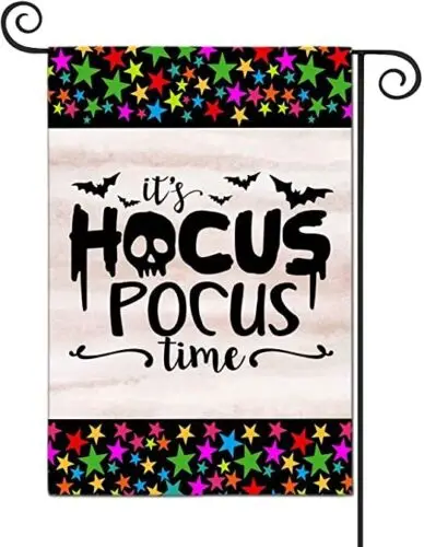 Halloween Garden Flag It's Hocus Pocus Time Banner Double Sided 12