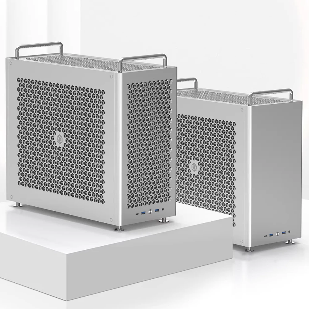 Portable 32L Full Aluminium ATX PC Case, Support ATX Mainboard, 360 Radiator, High Airflow Desktop Computer Tower Chassis