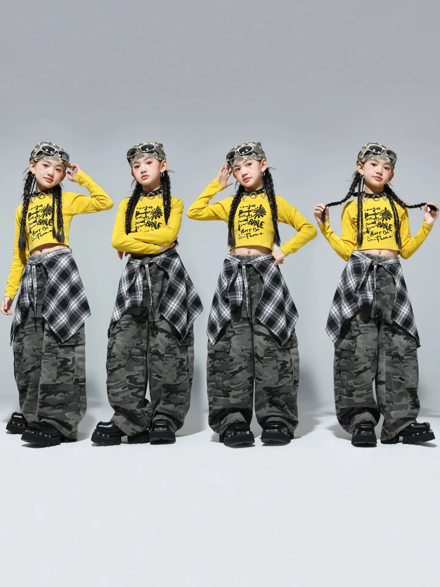 

Модный детский костюм для джазовых танцев, комплект для выступлений для девочек, уличная модная одежда, сценический наряд, от китайского производителя