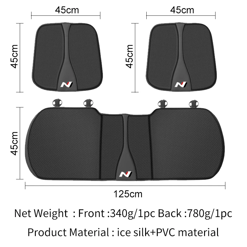 Car Seat Cushion Cover Breathable Ice Silk Soft Mats Accessories For Hyundai N Line Performance Santa Fe MX5 I20 IX35 I30 Creta view 6