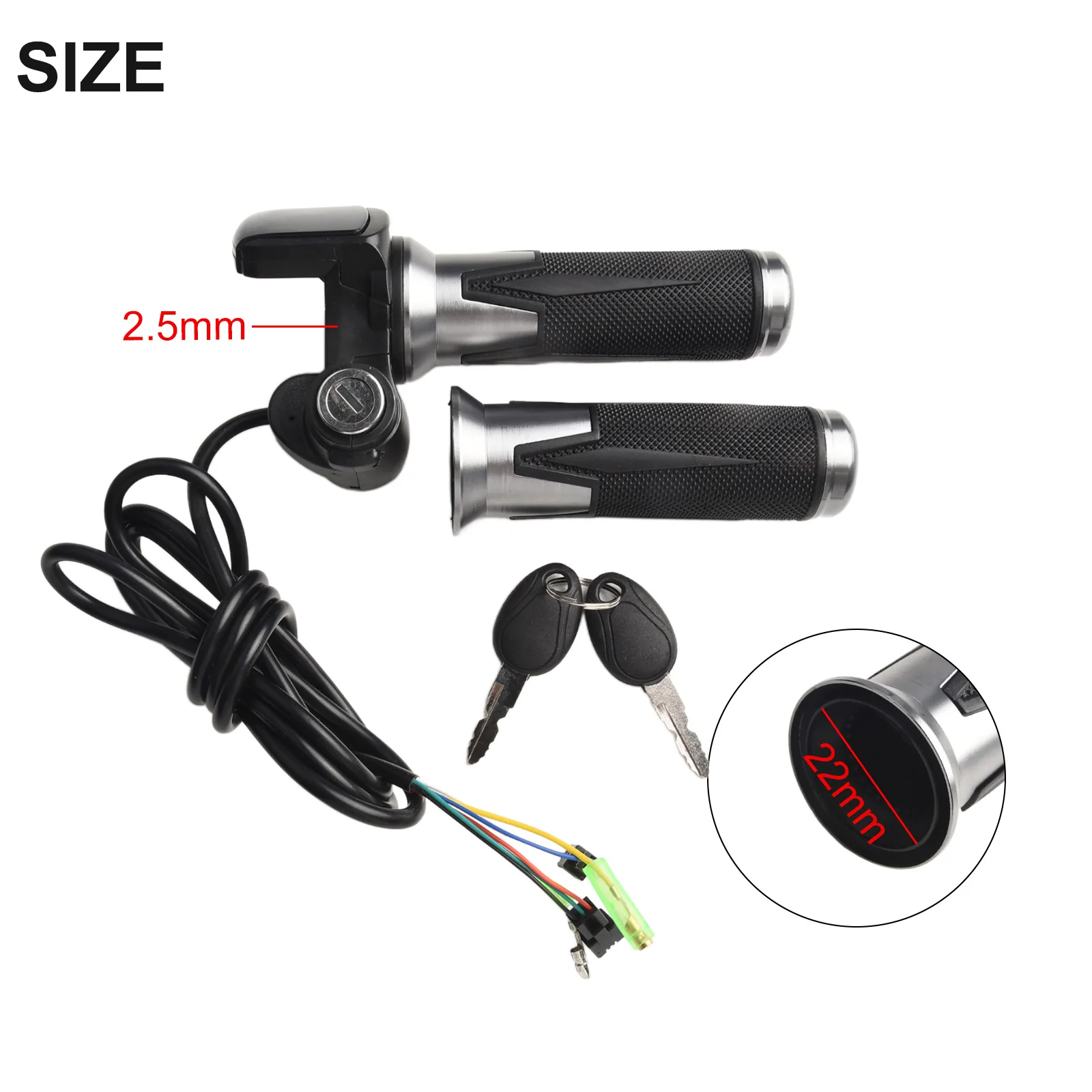 

Ручки из алюминиевого сплава, дроссельная заслонка для электрического велосипеда, диаметр установки 22 мм, измерение скорости фазового напряжения