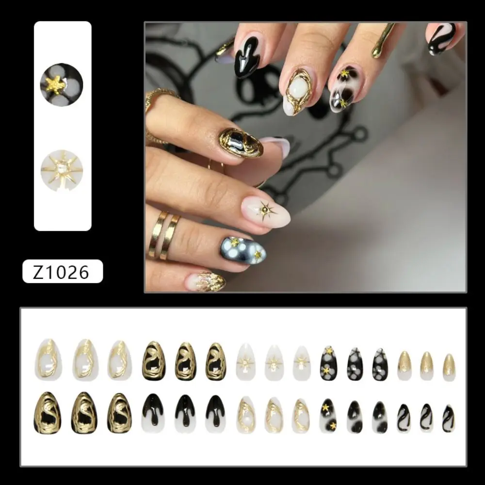 30 pièces longs amande Stiletto faux ongles français scintillant strass faux ongles violet amour coeur détachable presse sur les ongles femmes