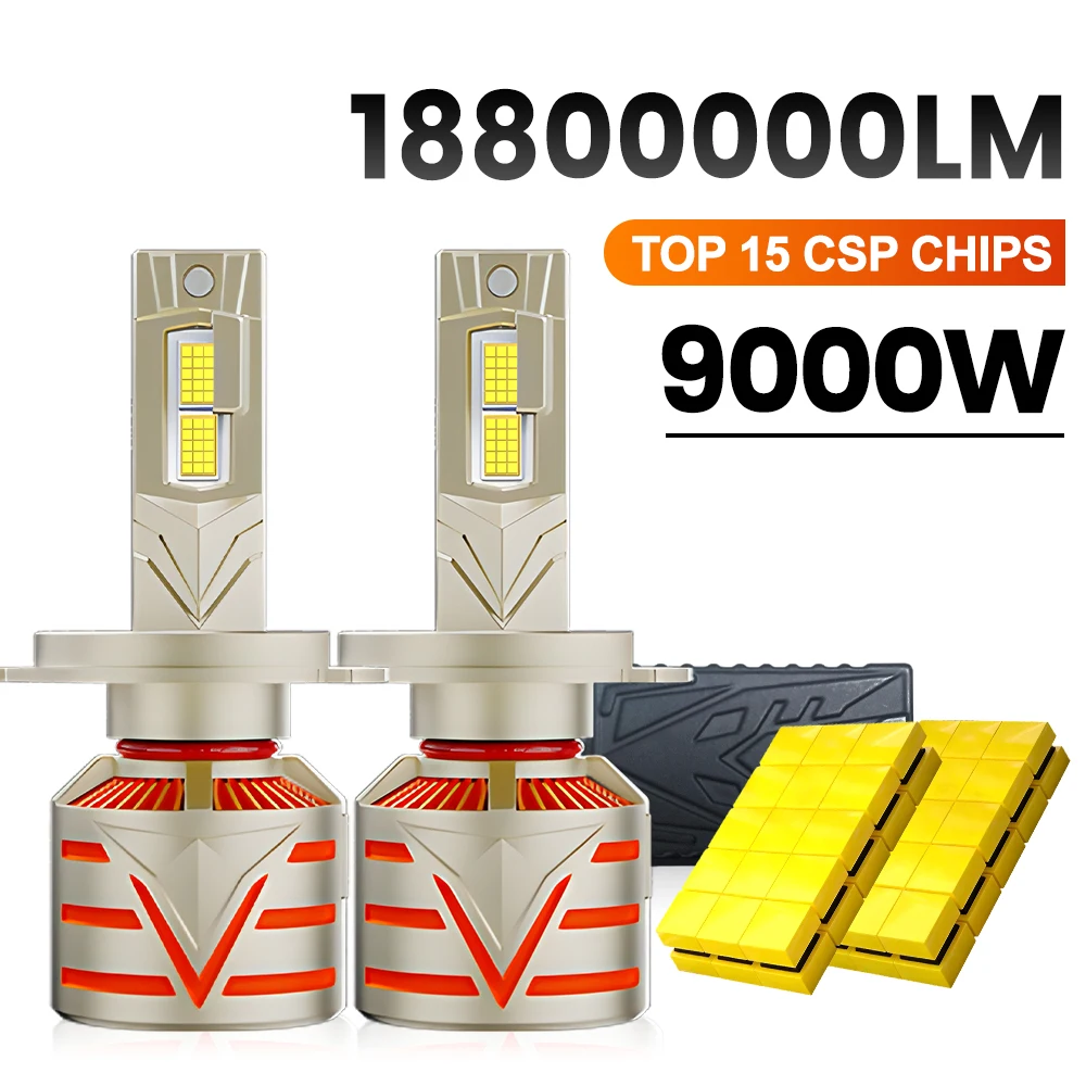 

9000W 18800000LM Canbus H4 H7 H1 LED H8 H9 H11 9005 9006 9012 HB3 HB4 Car LED Headlight Auto Fog Lamp LED Bulbs 6000K 12V