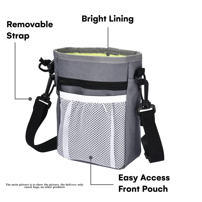 Borsa per dolcetti per cani, buste per dolcetti per addestramento di animali domestici - Kit multiuso per addestramento cani 3 in 1, grigio durevole