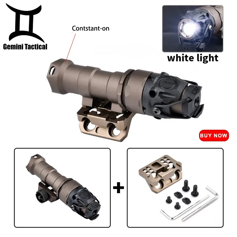 Tactical Metal KIJI 10° Flashlight 500Lumens Powerful Hunting Scout Light Fast Helmet MINI Lamp K1-10 LED Spotlight Offset Mount