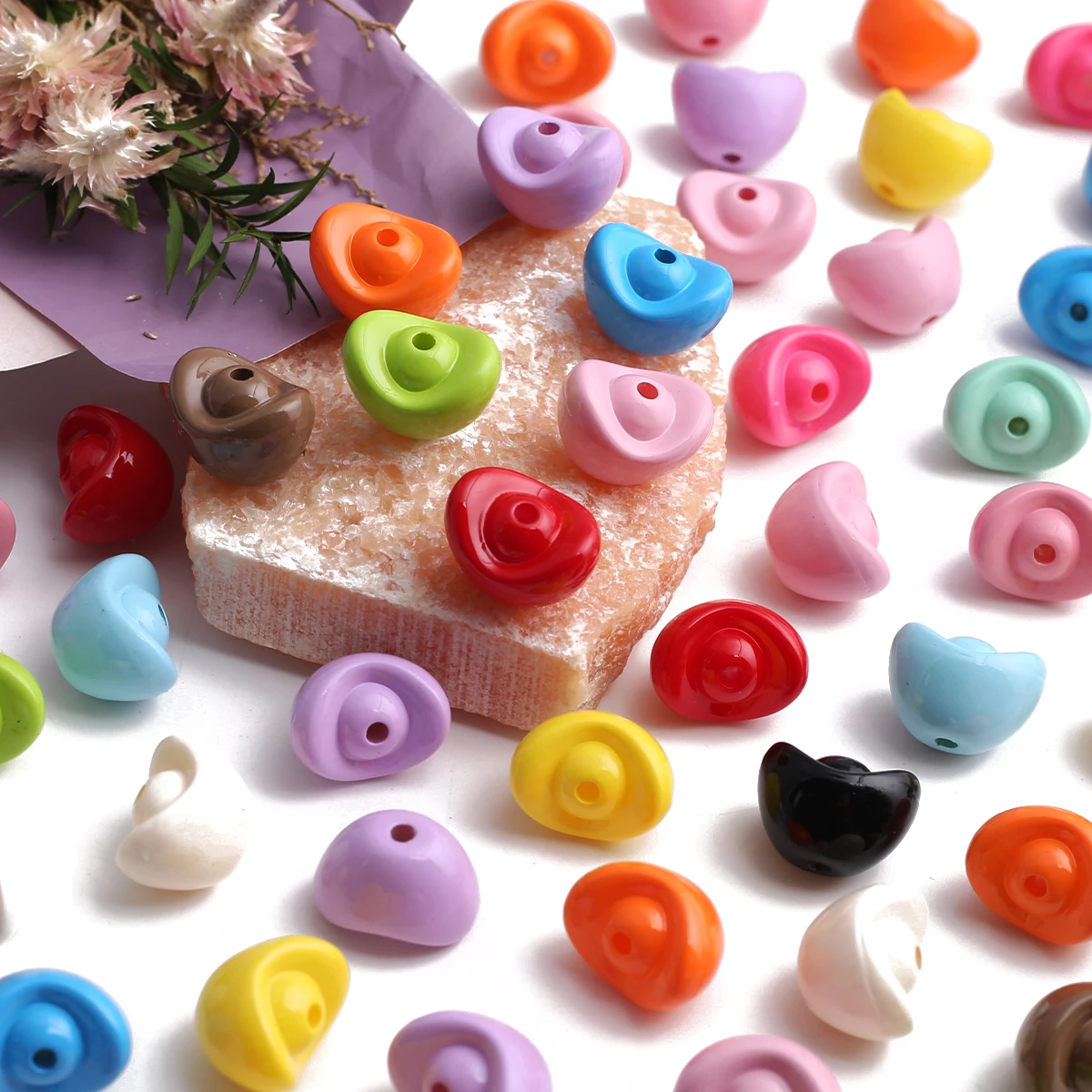 20 Stück bunte Barren-Ornamentperlen und Perlen-Sortimente, gemischte 16 x 12 mm große Acrylperlen für DIY-Armbänder, Perlen, Halsketten, Schmuck