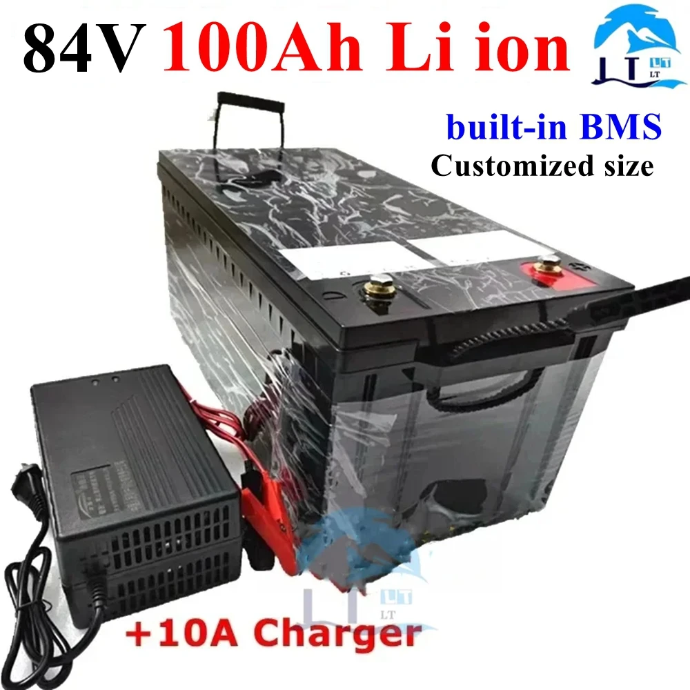 Batterie li-ion 84V 100Ah 85.1V 100Ah 100A BMS, pour alimentation électrique 8400W Sicile EV, pour camping-car, nettoyeur de sol