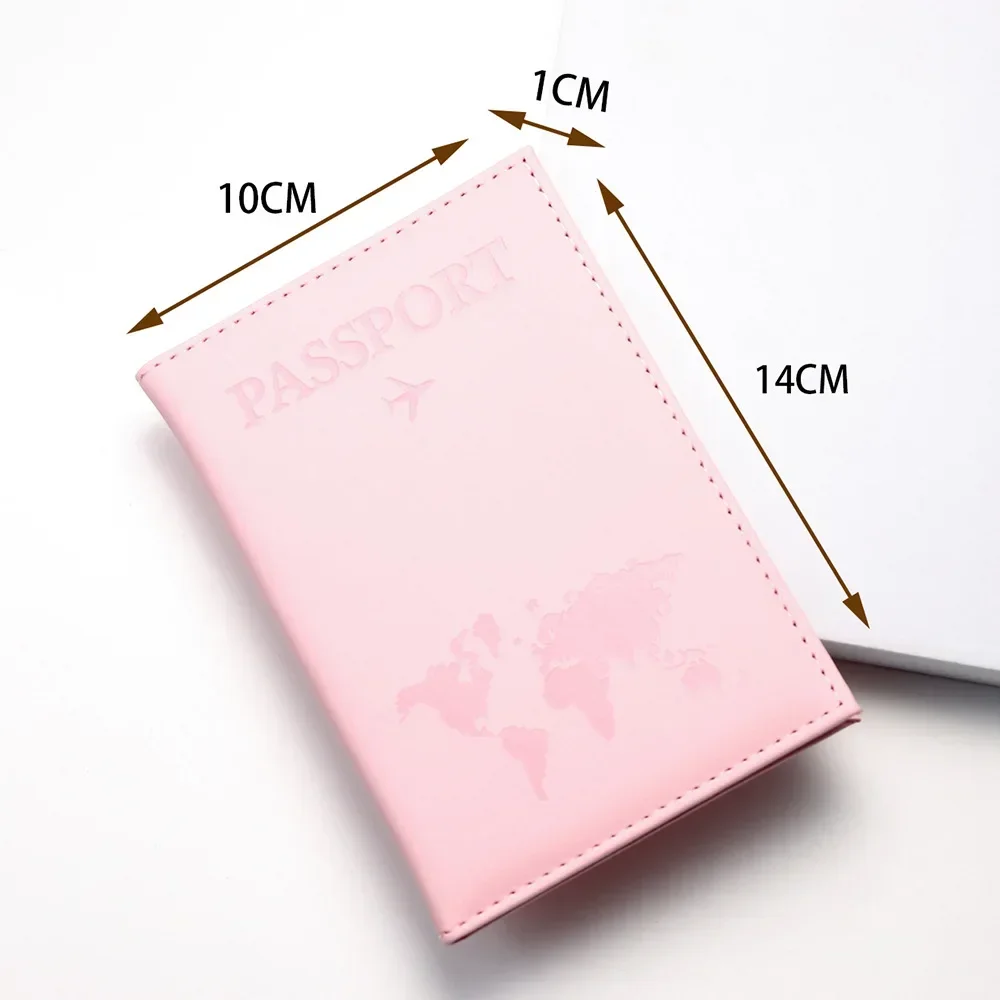 Travel Document Clip Bag Passport Protective Case Simple Couple Protective Holder PU Airplane Map Travel Passport Cover