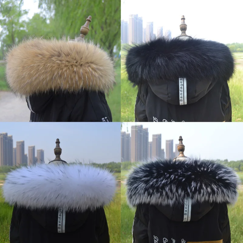 

Real Fox Fur Collar Neck Warmer Large Fur Scarf Shawl For Women Coat Luxury Furry Hood With Buttons Female Natural Fur Scarves