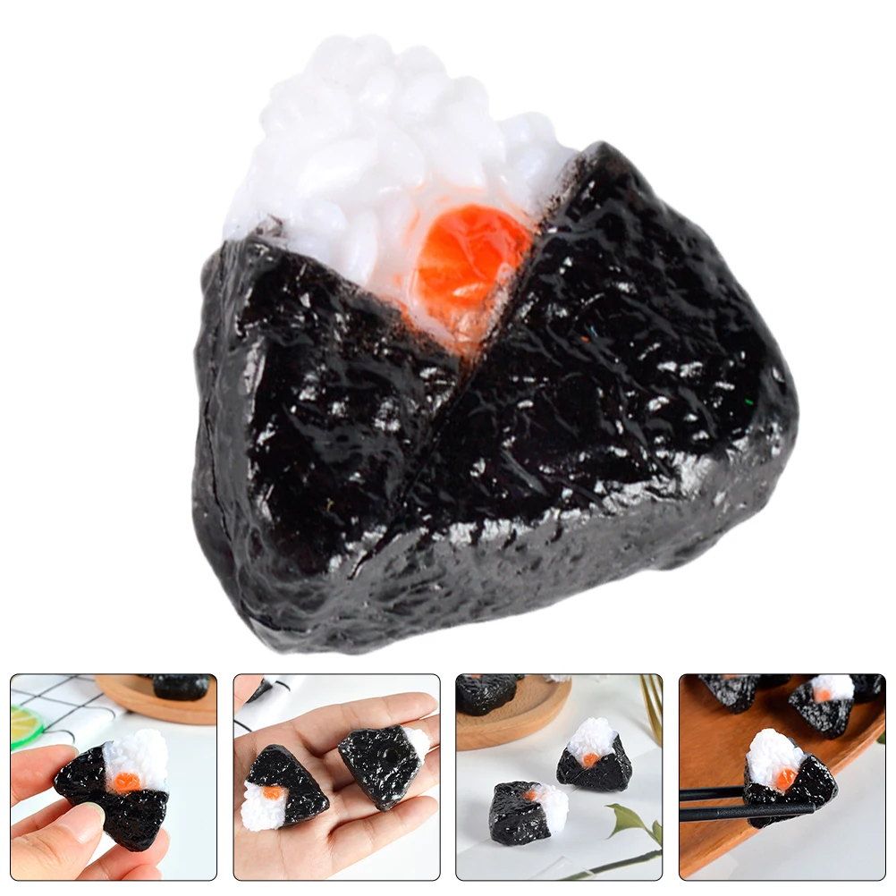 

4Pcs Vivid Mini Japanese Rice Ball Seaweed Snack Simulation Decor Tabletop Display Mini Japanese Food House Snack