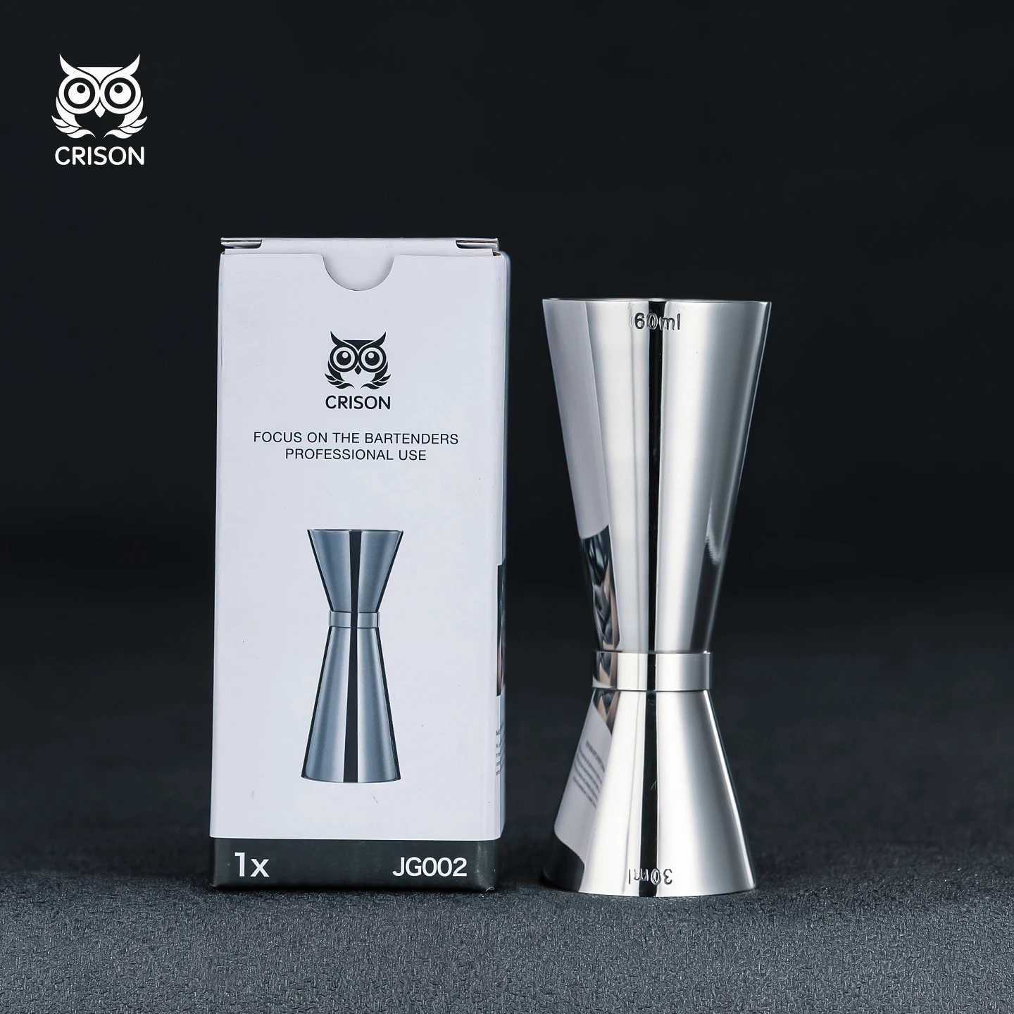 

CRISON Stainless Steel Jigger for Cocktail Bar Measures Essential Bar Tools Accessory