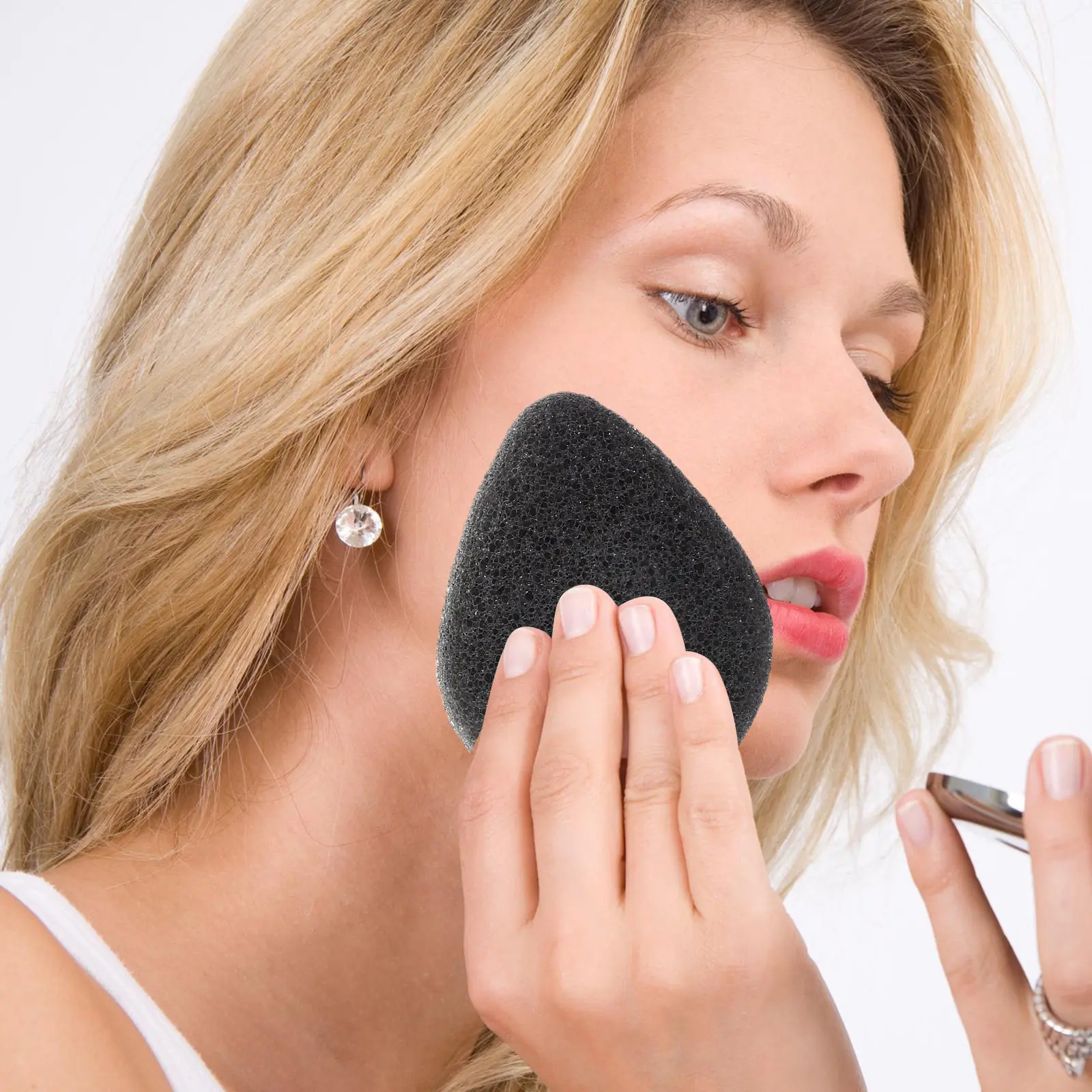 3pc Drop Shape Facial Sponge Set Bamboo Charcoal Cleansing Exfoliating Skin Care Tool For Sensitive Oily Skin Makeup