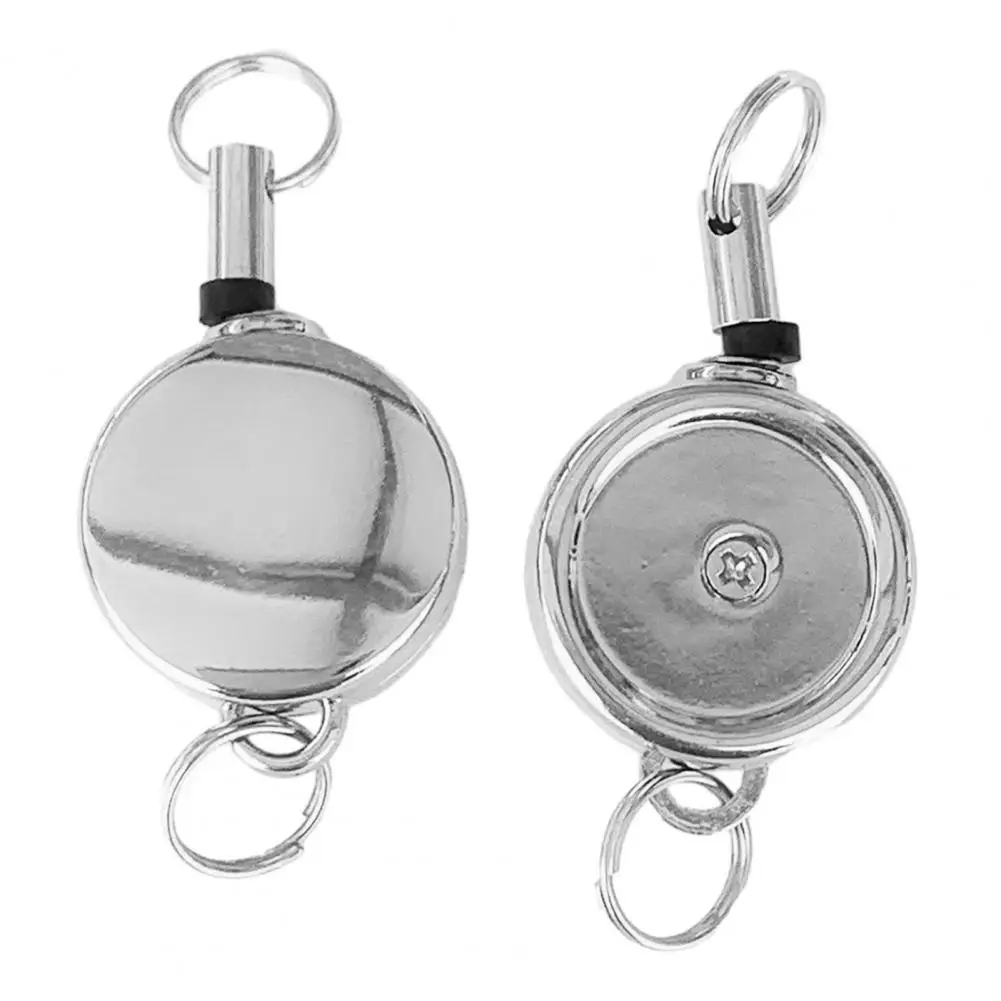 Anti-lost Pull Buckle Mini Retractable Keychain Heavy Duty Alloy Key Ring Holder Portable Lightweight Telescopic Pull Buckle