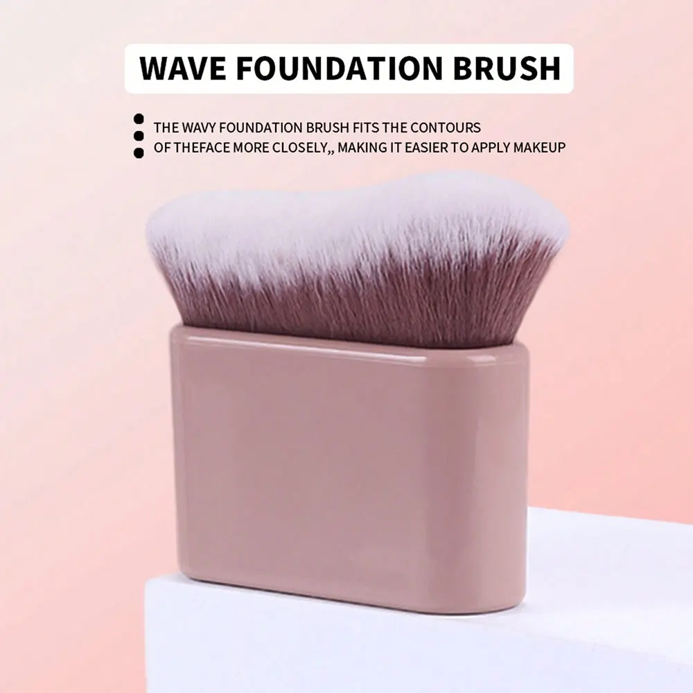 فرشاة أساس مسطحة متموجة محمولة ، وجه ناعم وملائم تمامًا ، ملمس ناعم جدًا ، مثالي للمبتدئين ، 1. #1