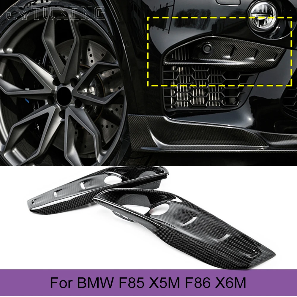 Carbon Fiber Car Front Bumper Fog Lamp Trim Cover for BMW F85 X5M F86 X6M 2014 - 2018 Fog Lamp Cover Frame Trim