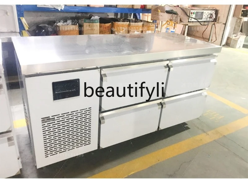 

Commercial Operation Counter Refrigerator Freezer Horizontal Freezer Flat Cooling Fresh-Keeping Water Bar Counter150 76 80cm