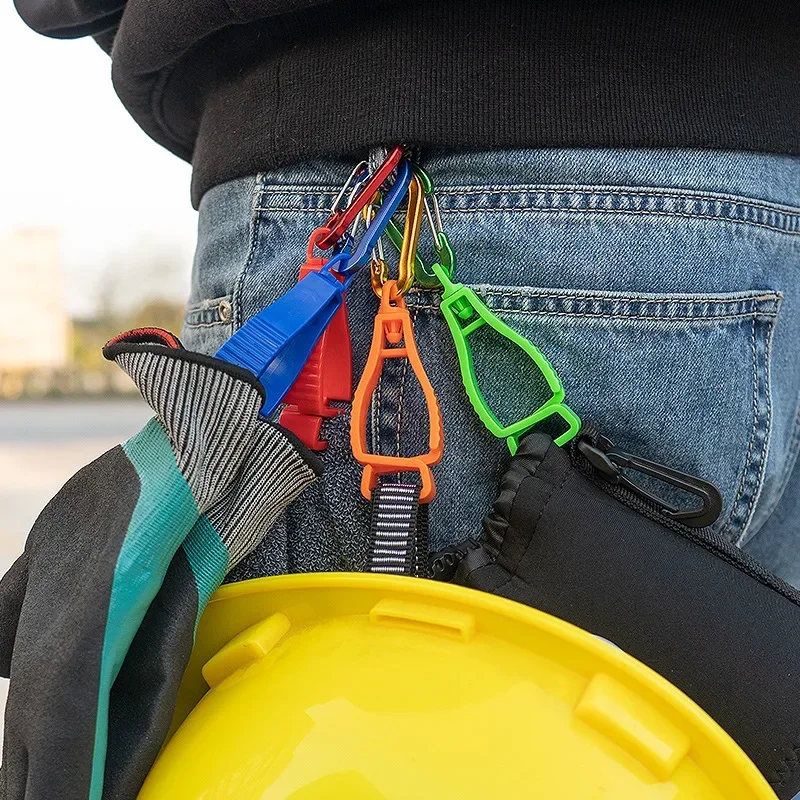 2PCS/lot Pom+Alloy Work Glove Clip Grabber Working Labour Gloves Hanger Clamp Safety Helmet Catcher Labor Tool EDC Gadget