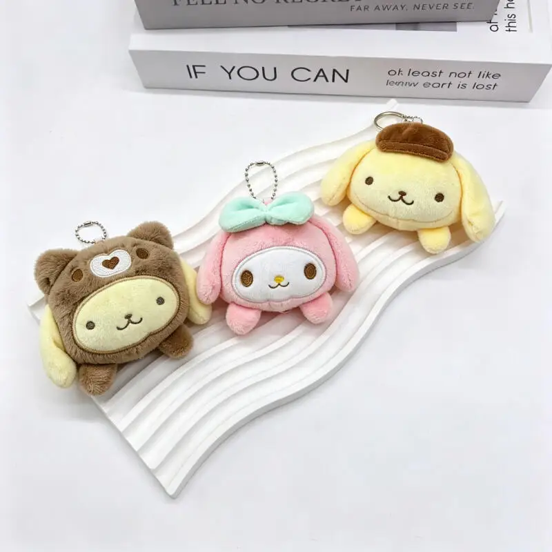 

Japan Sanrio My Melody Pom Pom Purin Plush Toy Cute Keychain Bag and Car Interior Accessories Decoration Gift for Friends