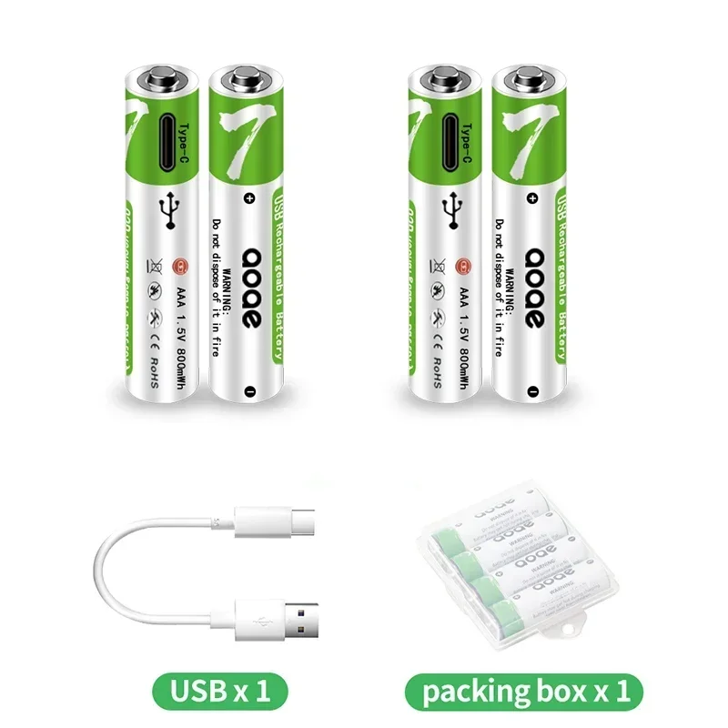 1.5V AAA USB Rechargeable Batteries 800mAh Li-ion Battery For Remote Control Mouse Electric Toy Battery aaa rechargeable battery