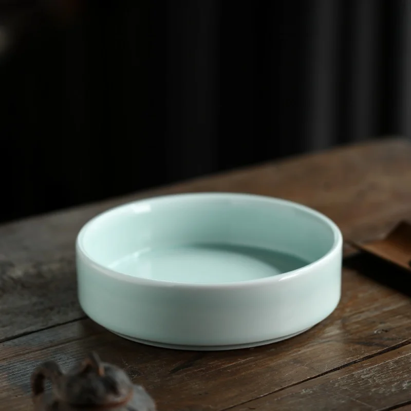 ★Mr. Qing Misty Blue Pot Tray Tea Basin Ceramic Jianshui Tea Ceremony Utensils Cup Wash Writing-Brush Washer Household Tea Basin