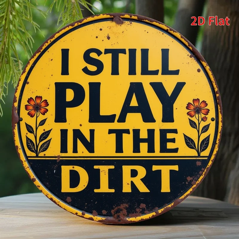 2D Flat, Pendants, Drops & Finials, Vintage Round Wooden Sign - 