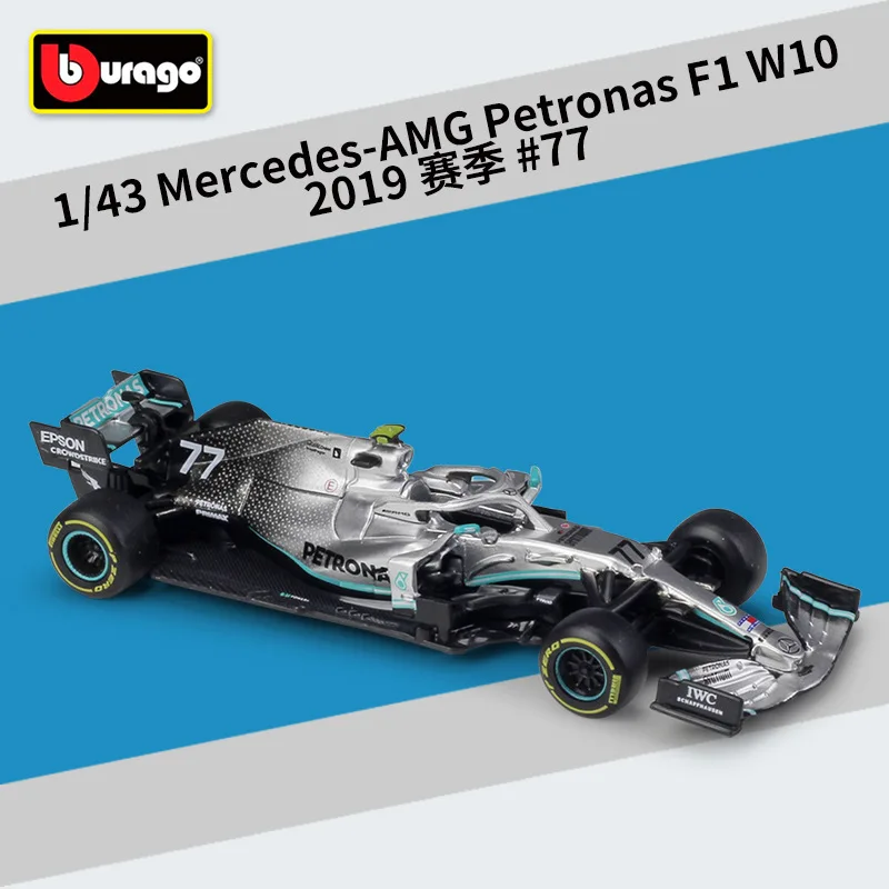 Bburago 1:43 2019 Mercedes-AMG Petronas F1 W10 #44 Formulaa 1 Scale Diecast Metal Model Benz Racing Car W07 W10 Alloy Toy B827