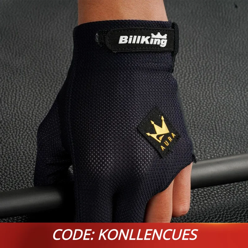 Korea Billking Billiards Pool Cue Gloves 3 Fingers Left Mesh Carom Cue Gloves Professional Pool Stick Glove Billiard Accessories