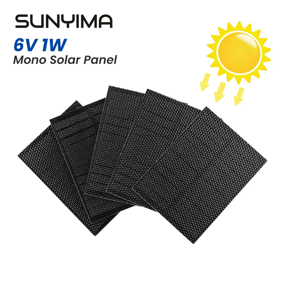 SUNYIMA 미니 태양 전지, 4.33x3.15 인치 ETFE 소재, 태양 에너지 패널 DIY 전기 장난감 재료, 5PC, 6V, 1W 