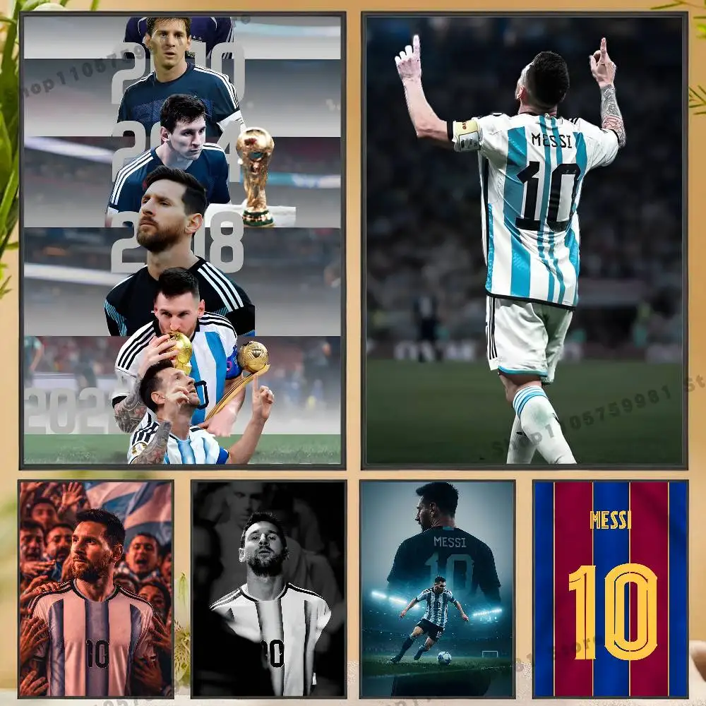Soccer M-Messi Brazil Poster HD Art Sticky Wall Waterproof For Bedroom Game Room Wall Home Decor Gifts