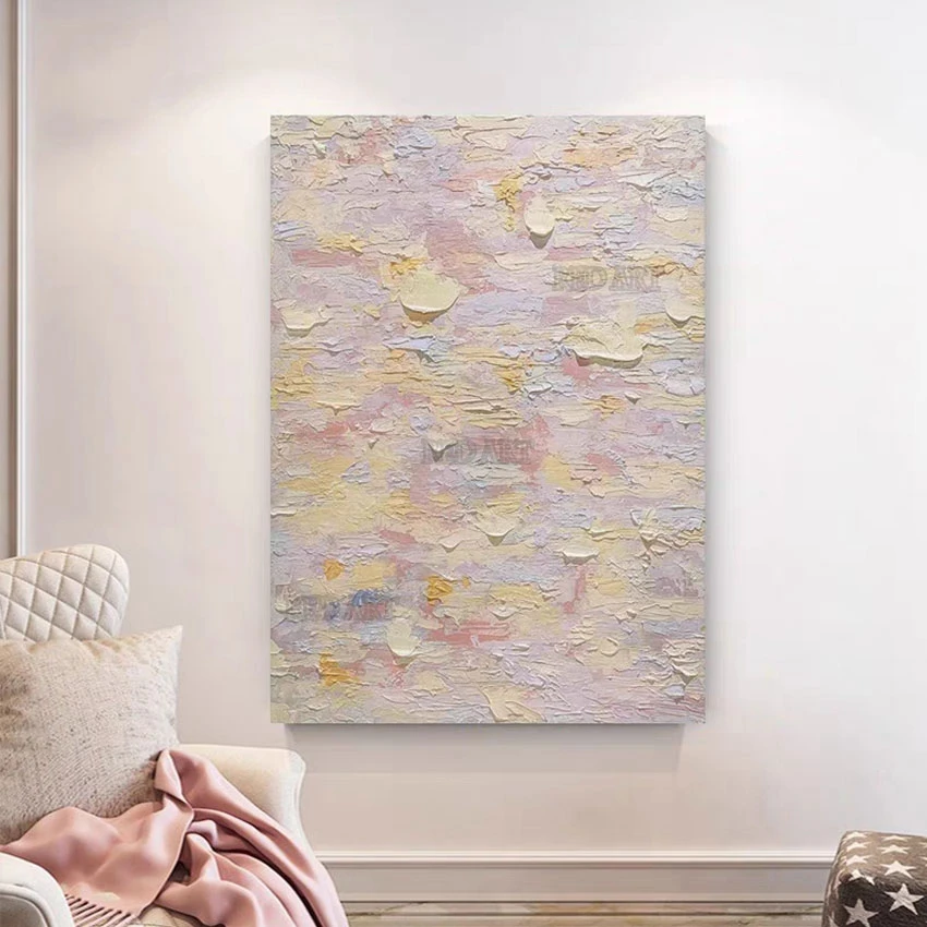 

Красочный акриловый нож ручной работы, ручная роспись, текстура без рамы, толстая картина маслом, Настенная большая плакатная художественная панель