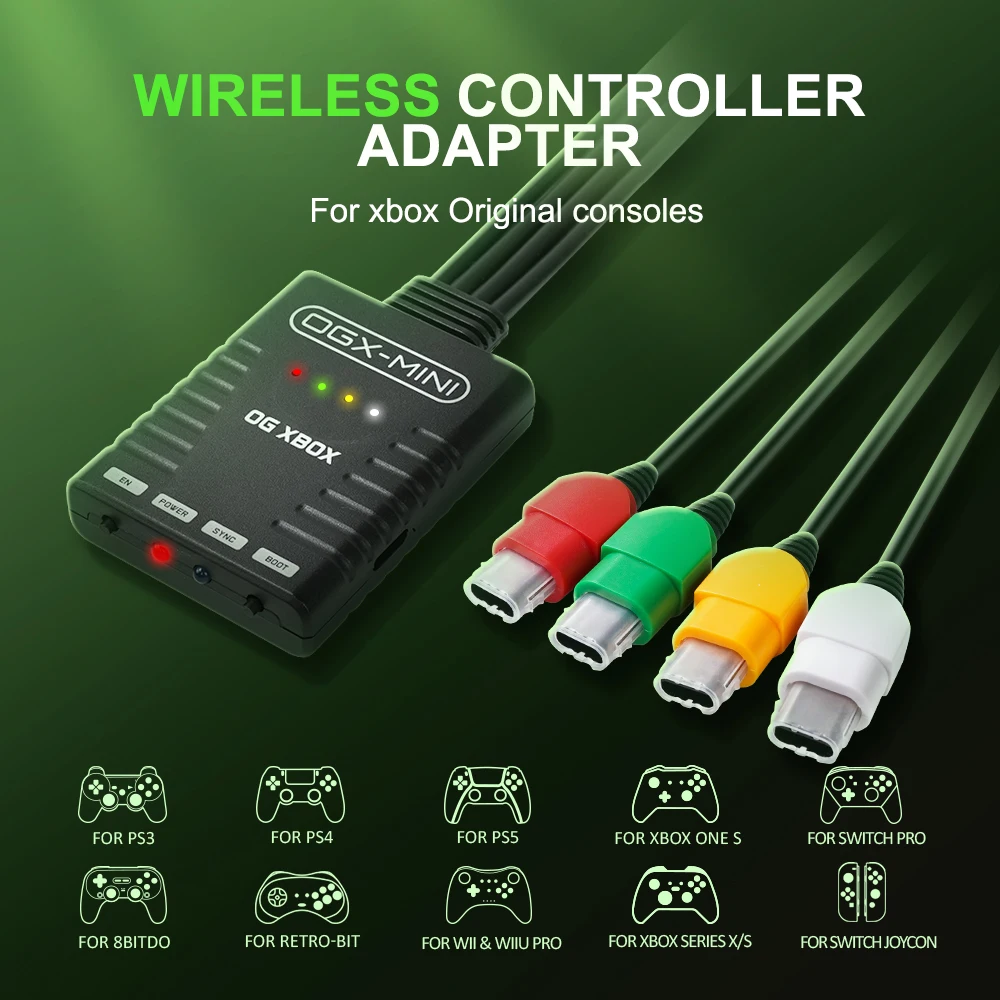 Wireless Controller OGX-Mini Adapter For Xbox Original Console Compatible with Xbox One S/Xbox Series X|S Wii/Wii U Pro/PS4/PS5