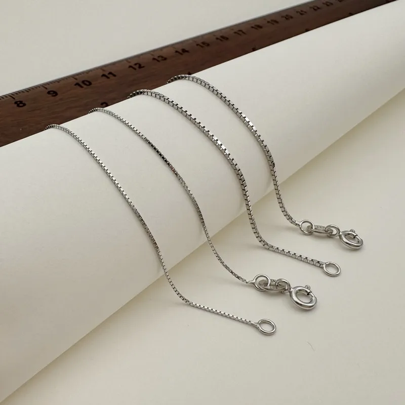 

1 шт. твердое ожерелье из стерлингового серебра 925 пробы 1,0 мм 40 см-60 см для женщин DIY ювелирные аксессуары изготовление