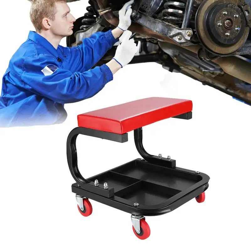 

Garage Stool On Wheels Rolling Work Mechanics Stool With Wheel Heavy Duty Roller Creeper Seat Tool Storag For Garage Shop Home