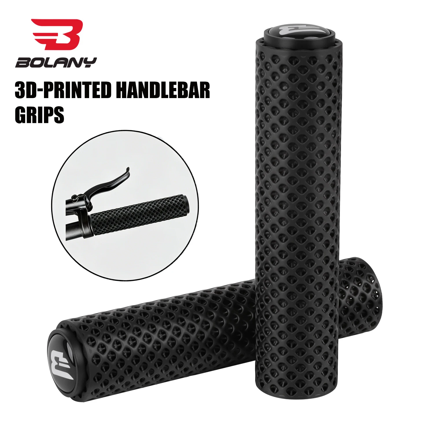 BOLANY 3D-Printed Bicycle Grips Mountain Bike Grips 19–22 mm Bore Diameter Bikes TPU Handlebar Grips Bicycle Handlebar Parts