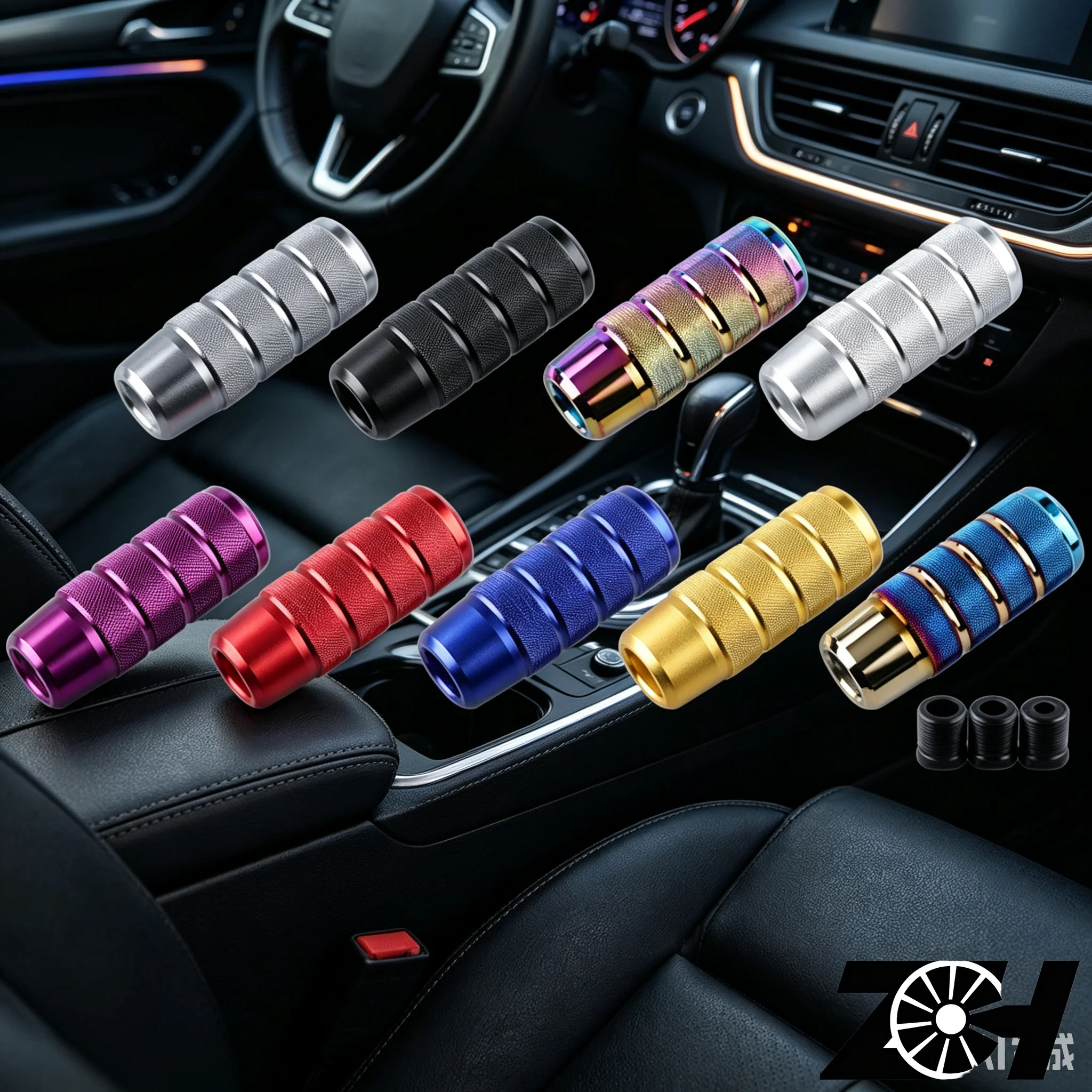 Universal 5 6 Speed Car Aluminum Cover Gear Shifter Knob Manual Automatic Round Ball Shape Shifter Handle Stick Head Lever AT MT