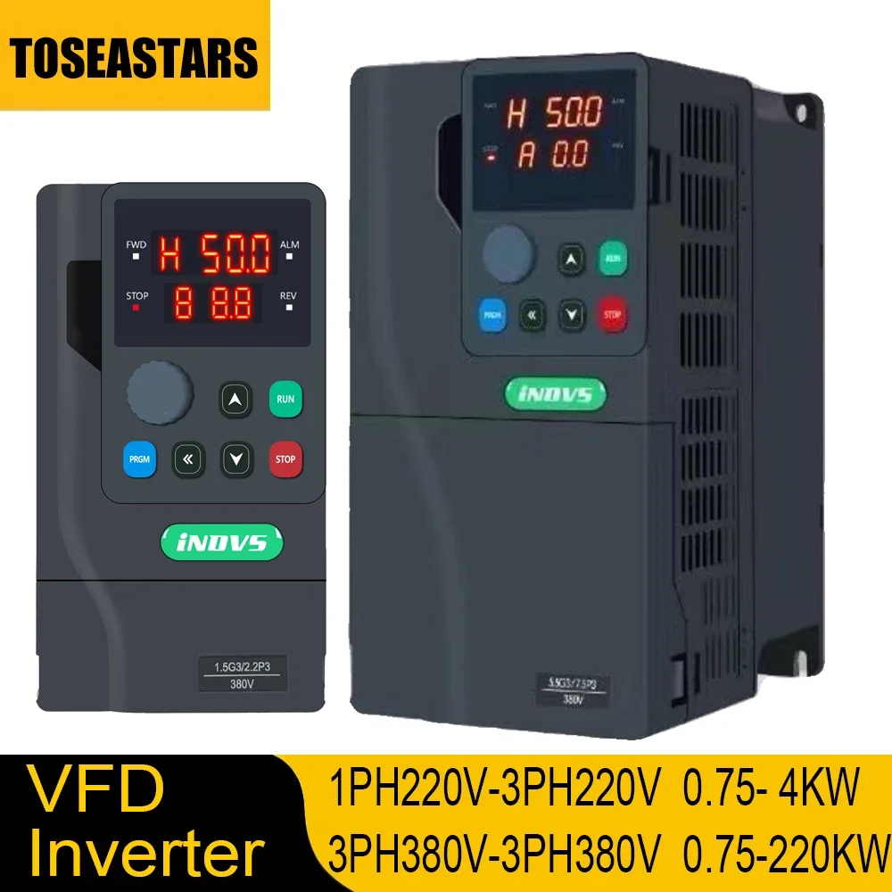 

VFD AC 220V 380V 0.75 1.5 2.2 KW Variable Frequency Drive VFD Frequency Converter Inverter Speed Controller for 3-phase Motor