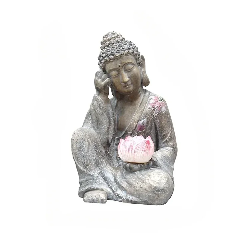 Outdoor Zen Buddha Statues,Garden Decoration,Yard Country House,Orchard Gardening,Solar Lamp Sculpture, Craft Ornament