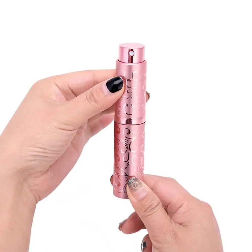 Portable Aluminium Oxide Perfume Bottle Empty Refillable Ultra-fine Spray Bottle Rotate Relievo 10ml Cosmetic Container Woman