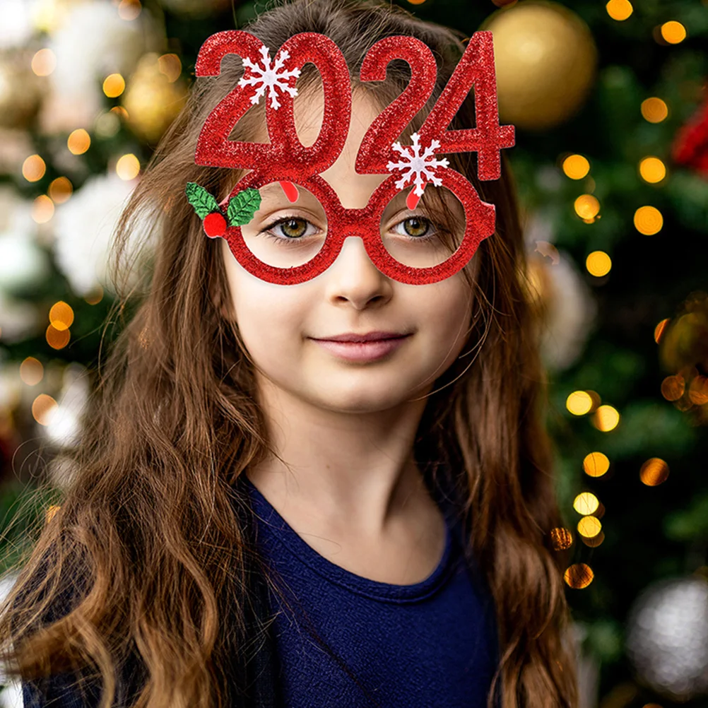 

Christmas Glasses Chiristmas Eyeglasses Party Decorations Tag Paper Bag Photo Booth Props Cloth Holiday Miss