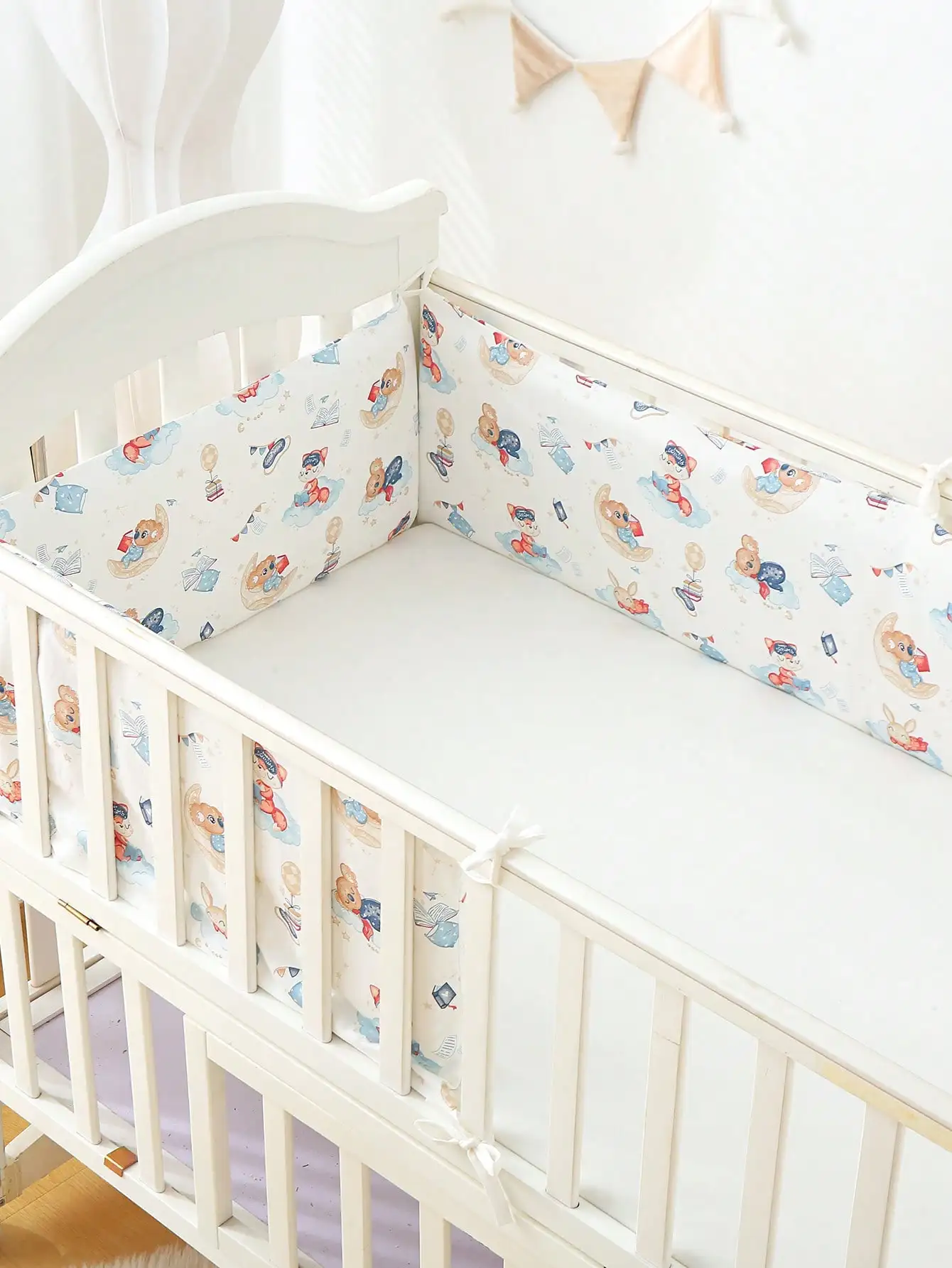 

1 шт., защитная направляющая для детской кроватки, мягкая набивка, подкладка для бампера для детской кроватки, мягкий забор для кровати с мультяшным принтом, цельный, длина 120/180/200 см