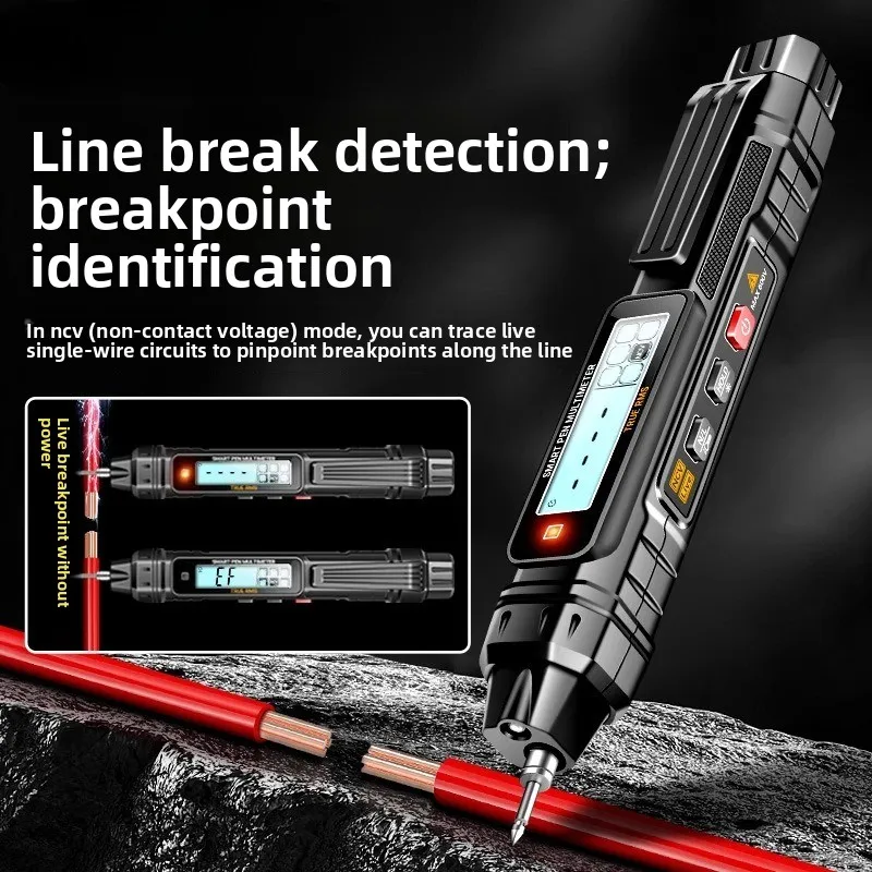 Pen‑Type Digital Multimeter Auto‑Ranging NCV Non‑Contact Voltage Tester Resistance Diode Electrical Test Tool