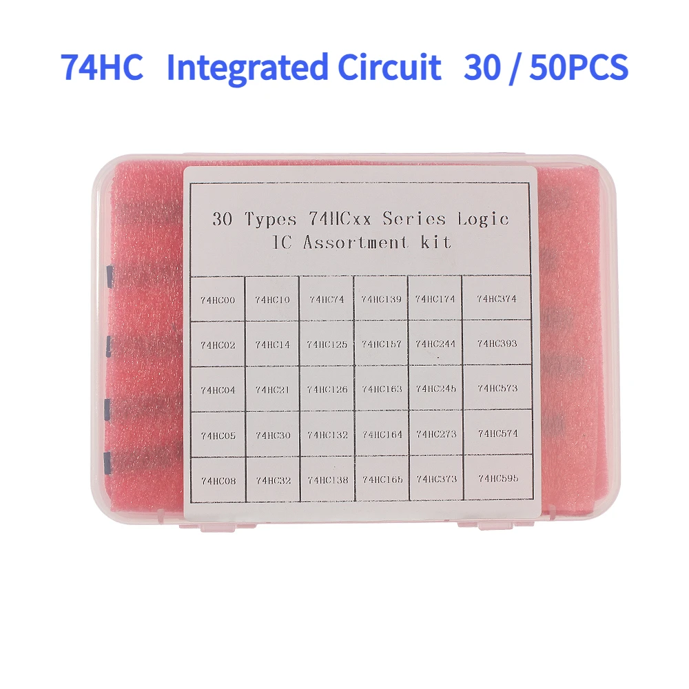 30/50PCS 74HC Zestaw układów scalonych Logic IC DIP DIY Assortment Kit 5 wartości i 30 wartości IC Chip DIP Register Driver Kit