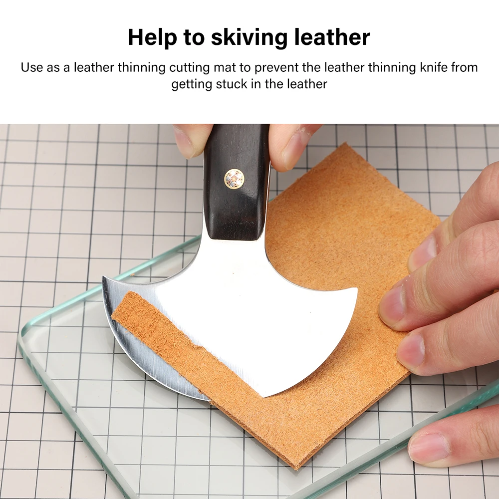 WUTA Leather Burnisher Craft Tools Clear Tempered Glass Slicker for Burnishing Polishing Board Leather Finish Tokonole Gum Tool