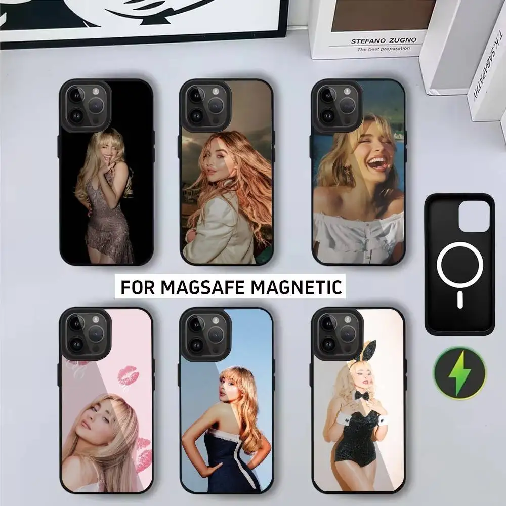 

Cute S-Sabrina C-Carpenter Phone Case For iPhone17,16,15,14,13,12,11 Plus,Pro Max Magnetic For Magsafe Wireless Charging
