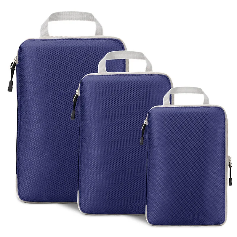 Travel Compressible Packing Cubes  Waterproof Storage Bag Travel Foldable Suitcase Nylon Portable With Handbag Luggage Organizer