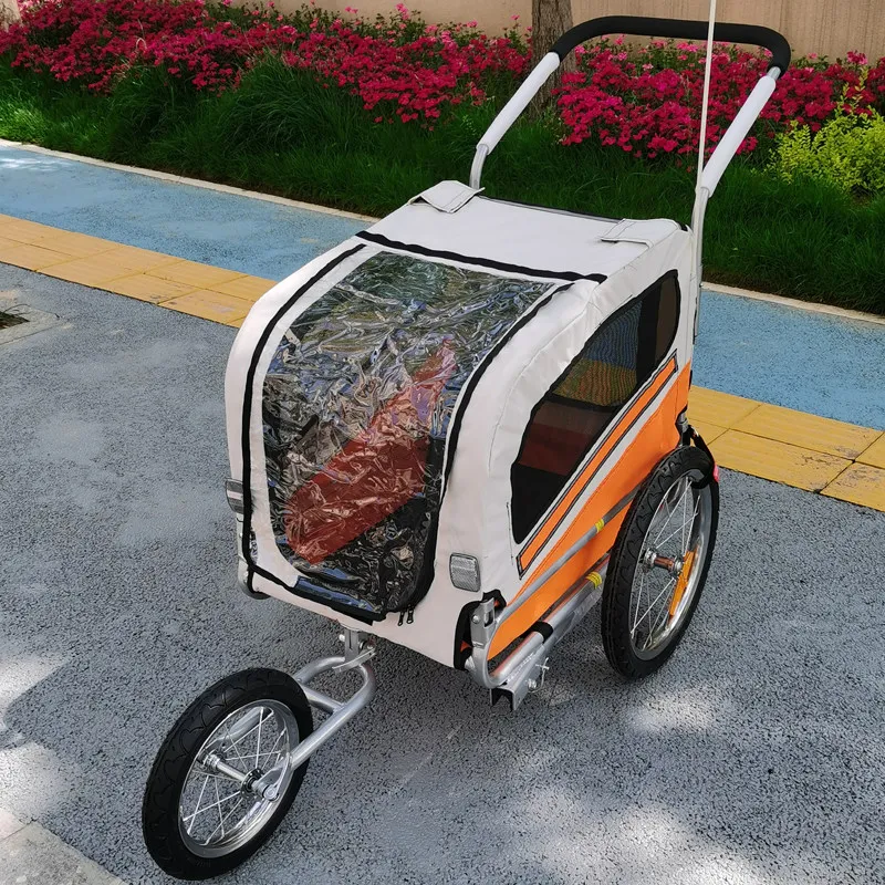 #Foldable Pet Trailer Bicycle Towing Cart for Medium Large Dogs Portable Dog Stroller for Outdoor Cycling Heavy Duty Bike Traile