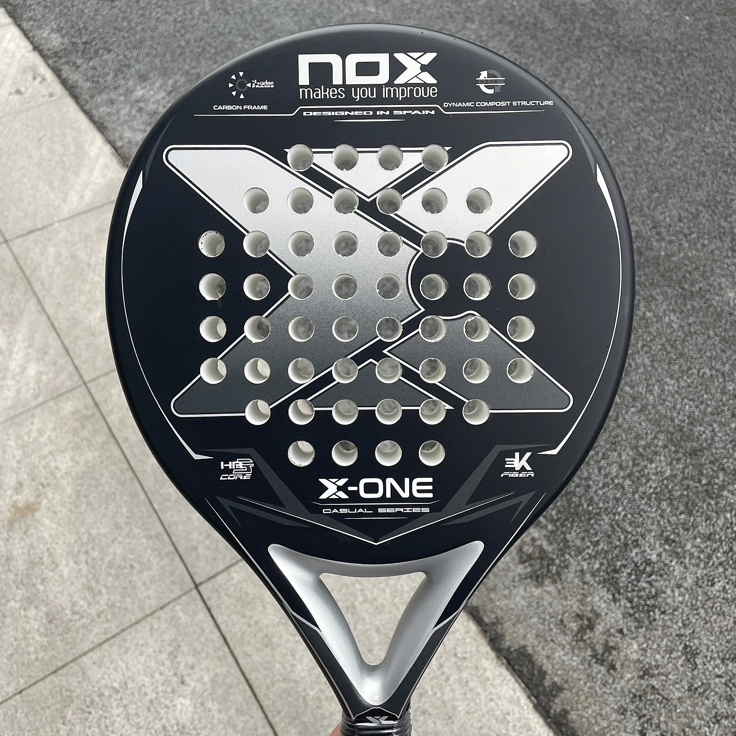 X-ONE Padel Paddle Tennis Racket 3K Carbon Fiber HR3 Core Round Shape for Beginner Raquette Padel