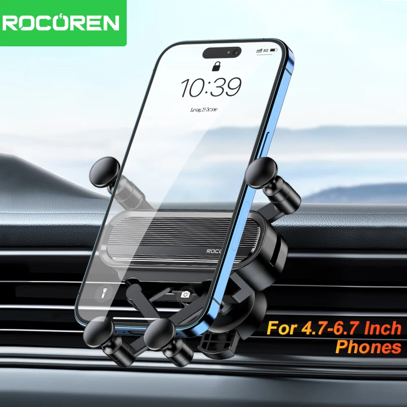 Rocoren Gravity Car Phone Holder Air Vent Mount Cell Phone Holder Universal GPS Stand in Car For iPhone 15 14 13 Xiaomi Samsung 